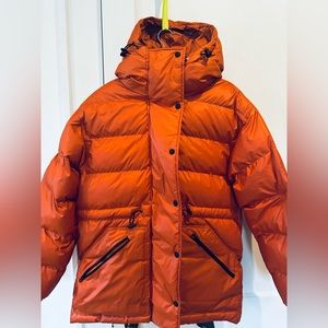NWT NEVER WORN Adidas by Stella McCartney Orange Mid-Length Puffer Jacket SMALL